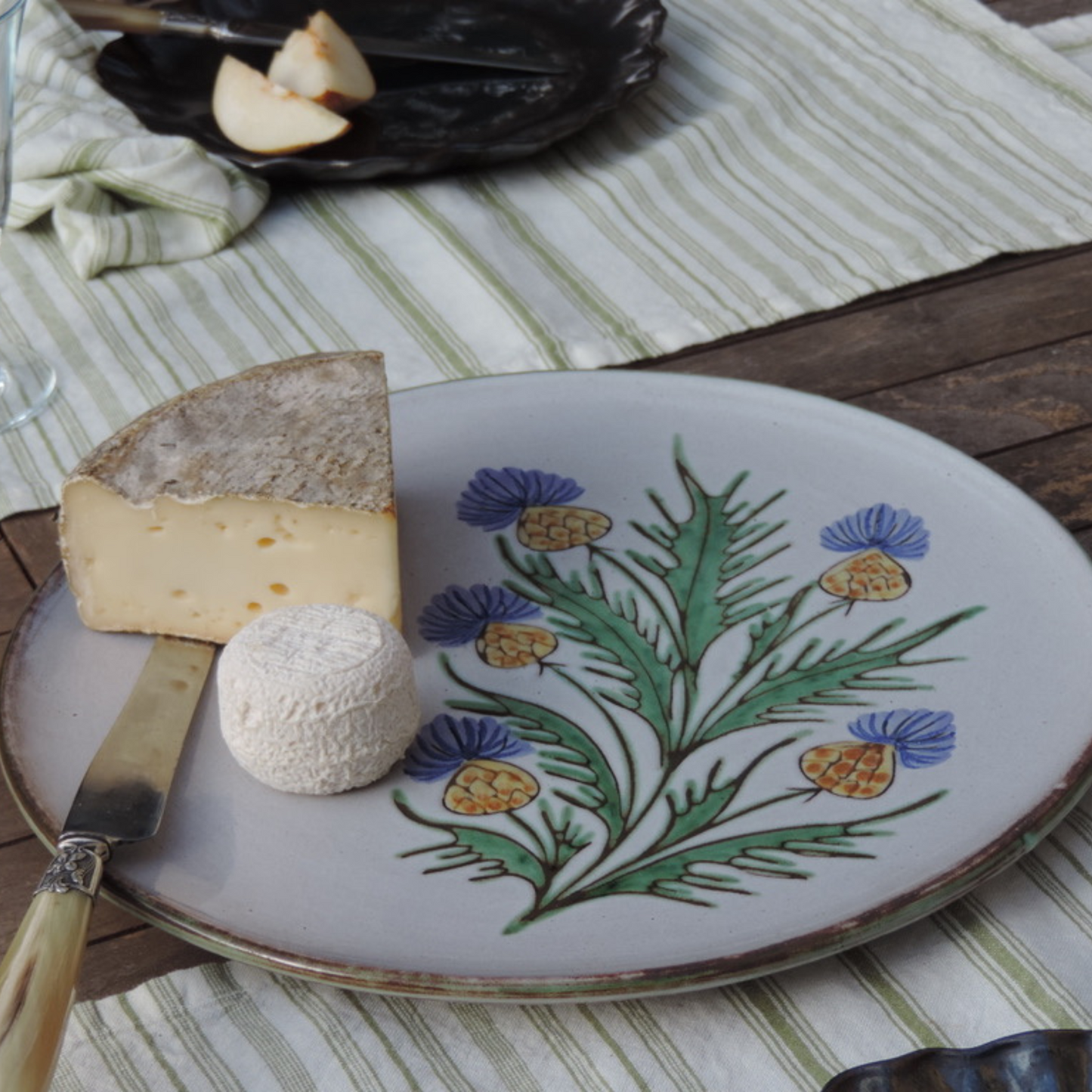 Large Ceramic Plate with Artichoke