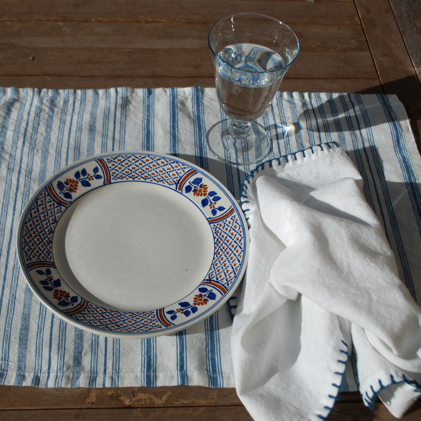 Vintage Dinner Plate with Flower Motif