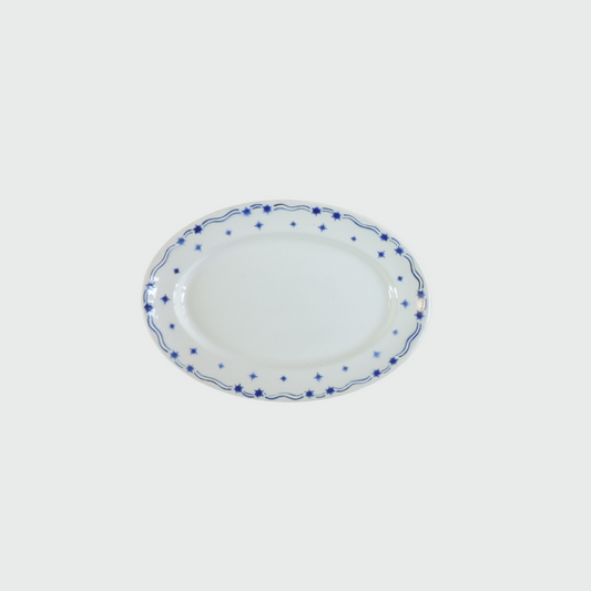 Vintage Platter with Blue Stars