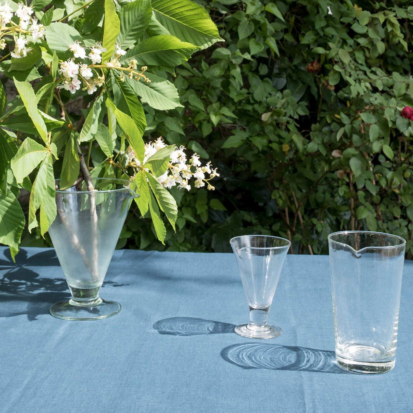 Solid Hand Dyed Tablecloth in Blue