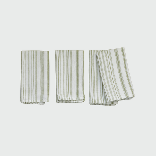 Stripe Napkins in Olive, Set of 4