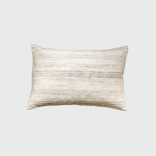 Housse de Coussin à rayures gris clair