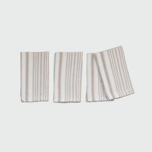 Stripe Napkins in Nougat, Set of 4