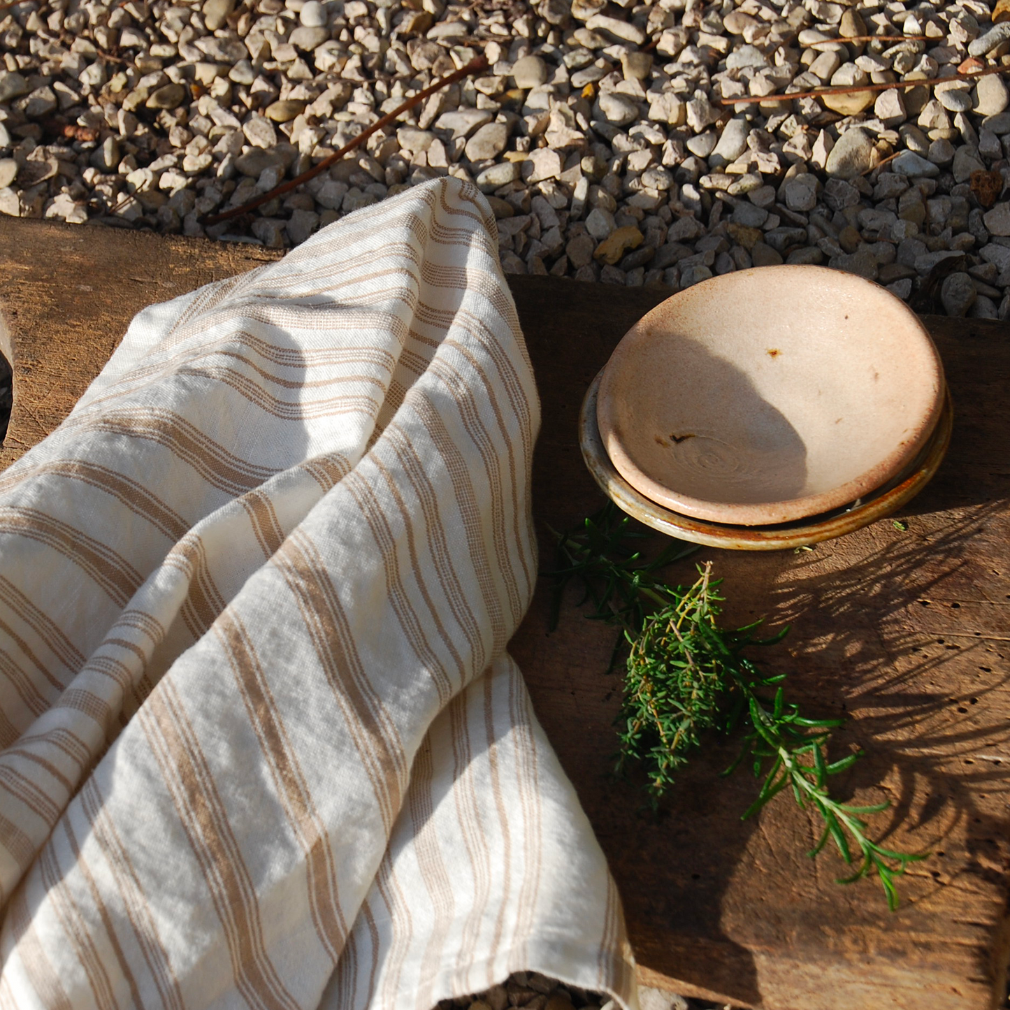 Set of Two Small Decorative Bowls, Cream